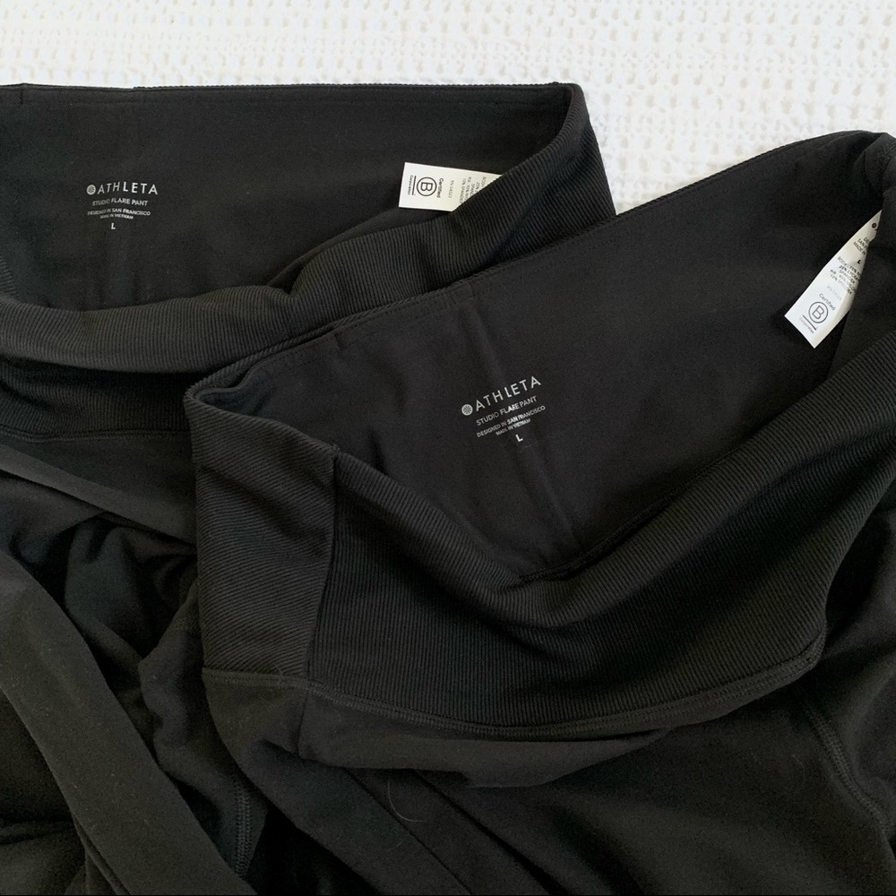 NWOT Athleta Studio Flare Pant Black - Large - Picture 5 of 7